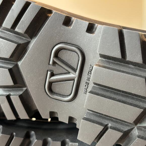 Valentino Garavani Atelier San Gallo Black Leather Combat Boots EU Size 35 US 5 - Picture 12 of 16